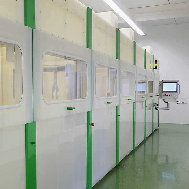 Polybruch-Ätzanlage mit rotierenden Spezialtrommeln