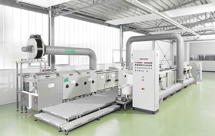 Flexible Anlagen zum Färben und Glänzen diverser Zerspanungsteile aus Aluminium